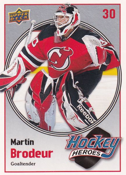 insert karta MARTIN BRODEUR 09-10 UD Ser. 1 Hockey Heroes číslo HH14
